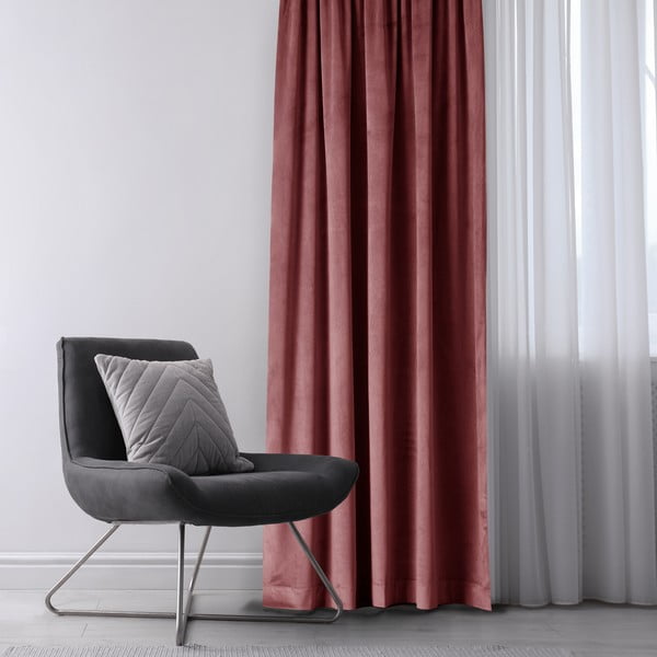 Ružový zamatový dimout záves 140x245 cm Eyelets – Restilo-image-1
