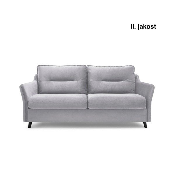 (II. akosť) Svetlosivá zamatová rozkladacia pohovka Bobochic Paris Loft