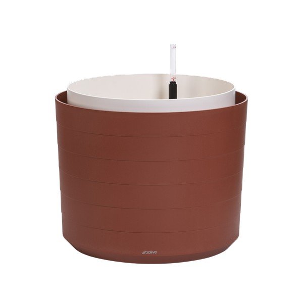 Hnedočervený samozavlažovací kvetináč Plastia Berberis, 55 cm