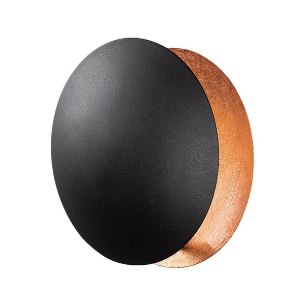 Čierne/v medenej farbe LED nástenné svietidlo ø 25 cm Yosma – Opviq lights-image-4