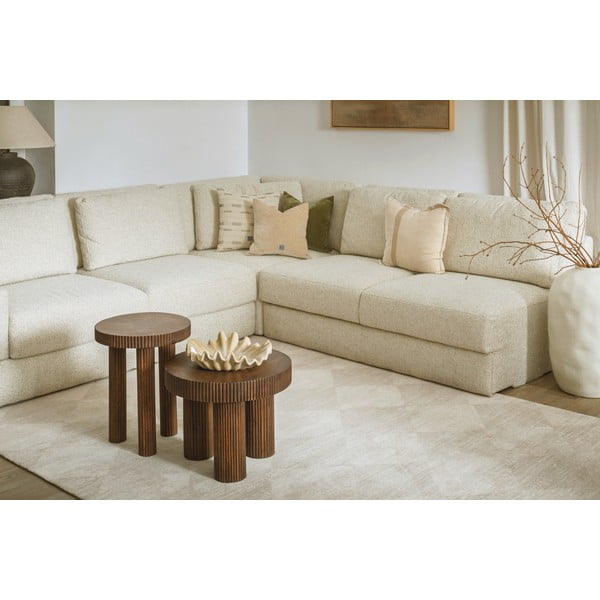 Béžový vlnený koberec 133x190 cm Agnus Checkered – Agnella-image-2