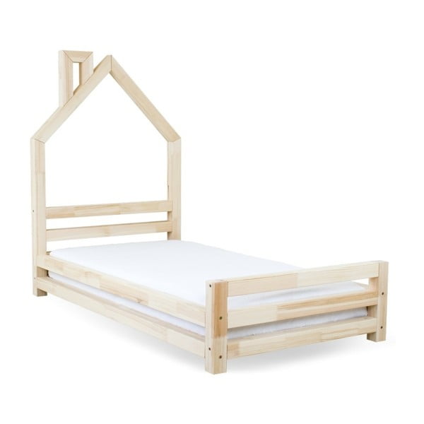Detská posteľ z prírodného smrekového dreva Benlemi Wally, 80 × 160 cm