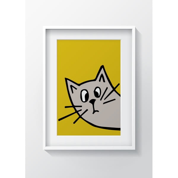 Nástenný obraz OYO Kids Orange Cat, 24 x 29 cm