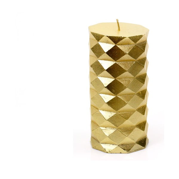 Sviečka v zlatej farbe Unimasa Fashion, výška 13,8 cm