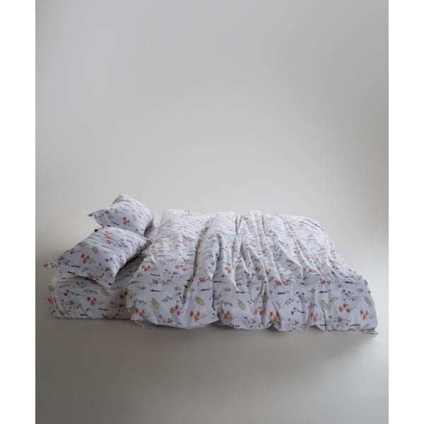 Biele obliečky na dvojlôžko/predĺžené z bavlny Renforcé 240x220 cm Floral Dance Autumn – Mila Home Luxury-image-3