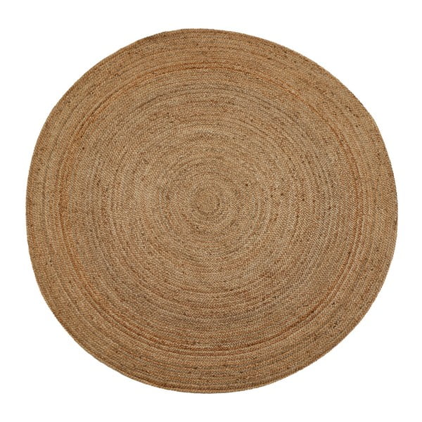 Hnedý jutový koberec vhodný do exteriéru Native, ⌀ 120 cm