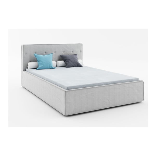 Svetlosivá dvojlôžková posteľ Absynth Mio Premium, 160 × 200 cm