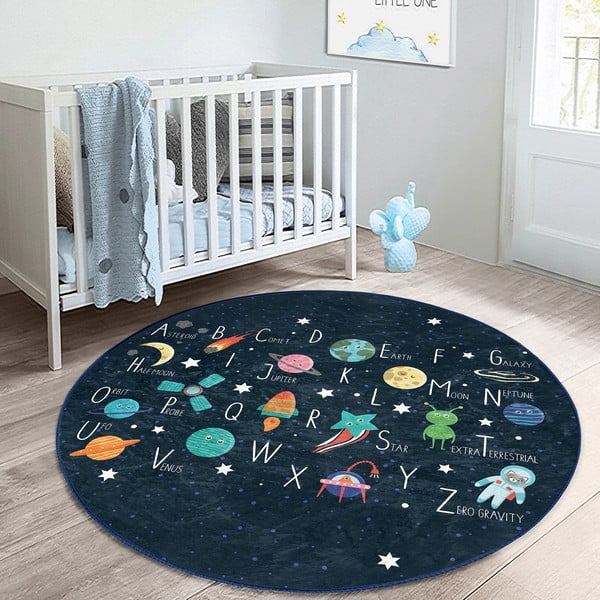 Tmavomodrý detský koberec ø 100 cm Comfort – Mila Home-image-1