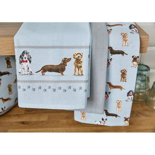 Bavlnené utierky v súprave 3 ks 45x65 cm Curious Dogs – Cooksmart ®-image-1