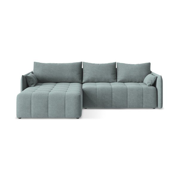 Modrá rozkladacia/s úložným priestorom rohová pohovka (ľavý roh/s leňoškou) Moku – Makamii