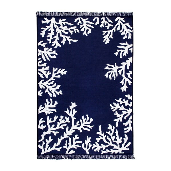 Modro-biely obojstranný koberec Coral, 140 × 215 cm