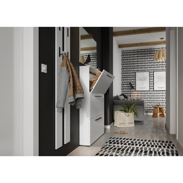 Biela výklopná skrinka na topánky Utah - Germania-image-4