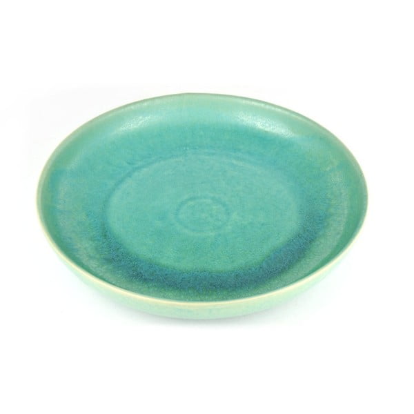 Modrozelený hlboký keramický tanier Made In Japan Hedon, ⌀ 28 cm