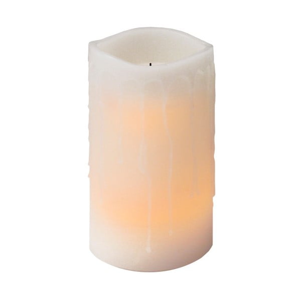 Biela LED sviečka s kvapkami Best Season, 15 cm