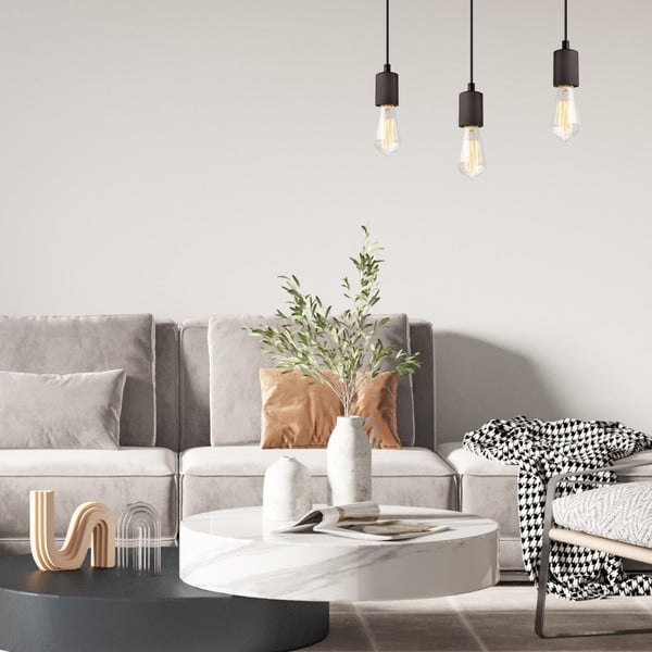 Čierne závesné svietidlo Leon – LAMKUR-image-1