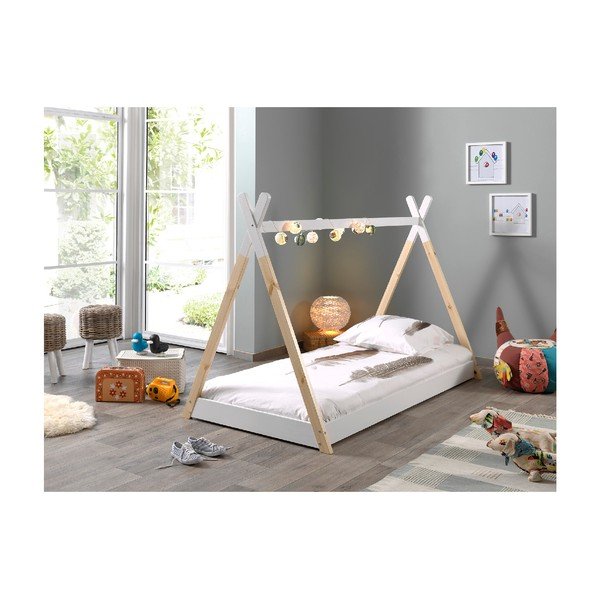 Biela detská posteľ Vipack Tipi, 90 × 200 cm-image-2