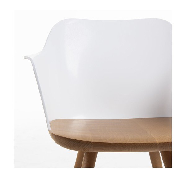 Biele kreslo s nohami z bukového dreva Kave Home Klam-image-4