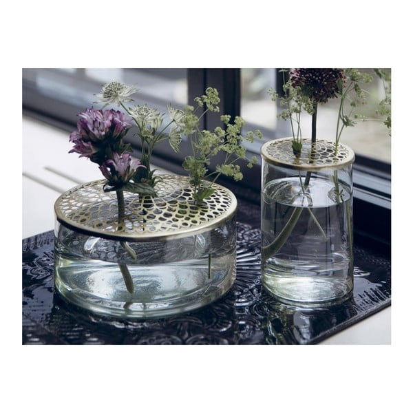 Sklenená váza A Simple Mess Kassandra Brass, ø 20,5 cm-image-3