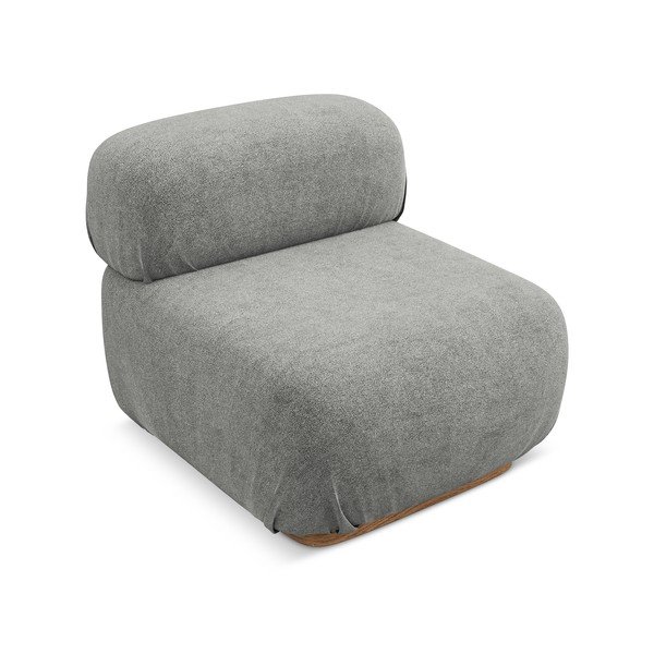 Sivý modul pohovky z textílie buklé Ailani – Makamii-image-1