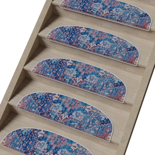 Modré nášľapy na schody v súprave 16 ks 20x65 cm Yoruk – Vitaus-image-1