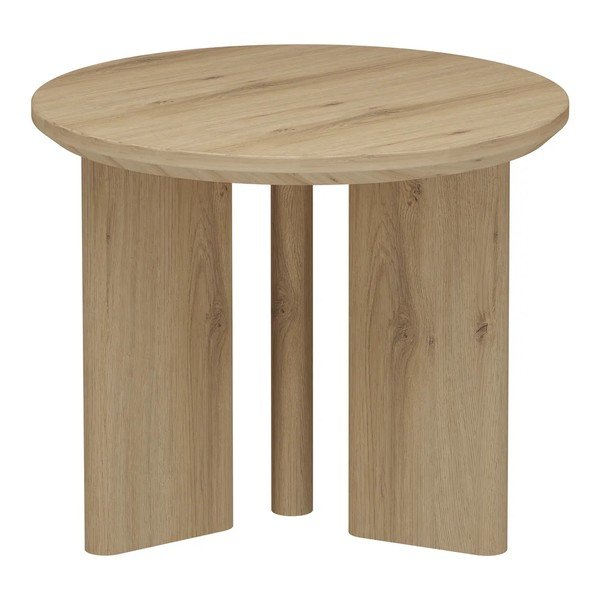 Okrúhly konferenčný stolík s doskou v dubovom dekore v prírodnej farbe ø 50 cm Chatham – Støraa-image-4