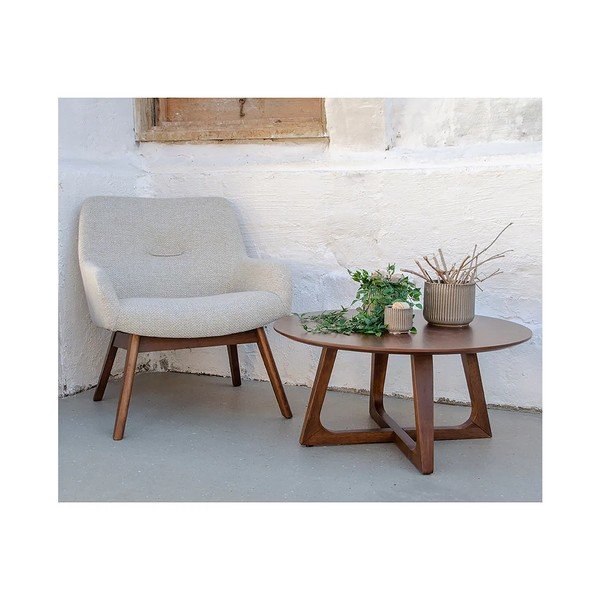 Pieskovohnedé kreslo z orechového dreva House Nordic London-image-1