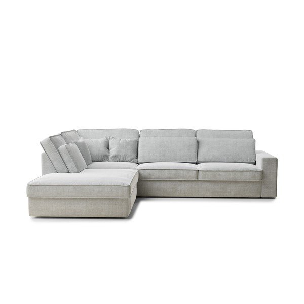 Svetlosivá ženilková rohová pohovka (ľavý roh/do L) Kirou – Maison de Rêve