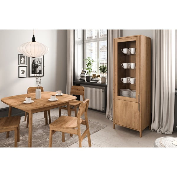 Vitrína z dubového dreva v prírodnej farbe 59x188 cm Twig – The Beds-image-4