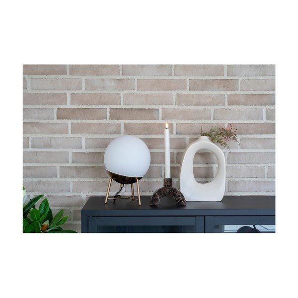 Biela LED stmievateľná stolová lampa so skleneným tienidlom (výška 32 cm) Chelsea – House Nordic-image-3