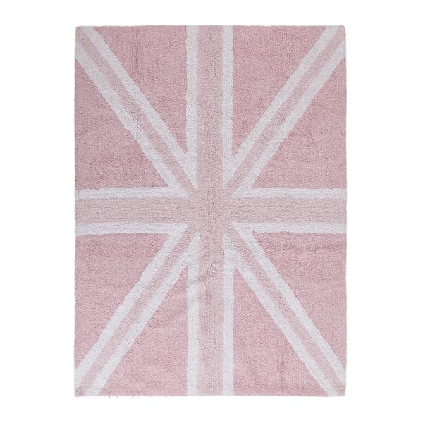 Ružoý bavlnený ručne vyrobený koberec Lorena Canals UK, 120 x 160 cm