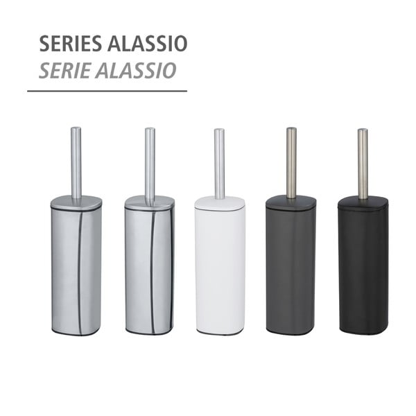 Toaletná kefa v striebornej farbe Wenko Alassio-image-4