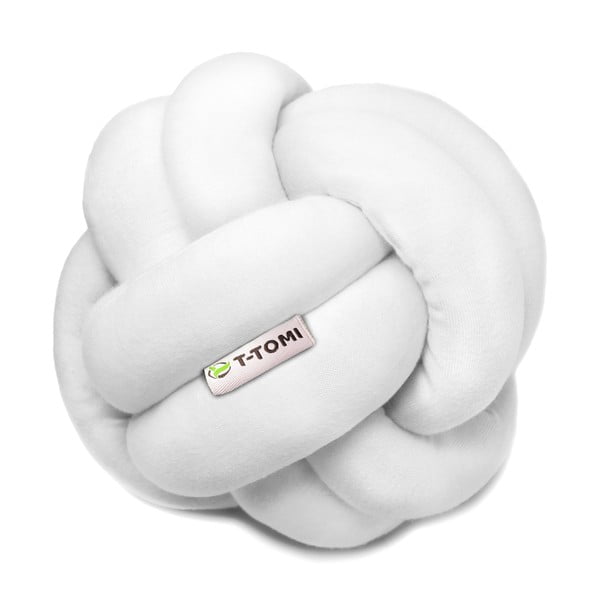 Biela bavlnená pletená lopta T-TOMI, ø 20 cm