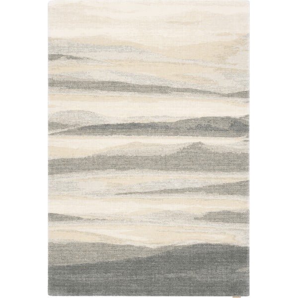 Béžovo-sivý vlnený koberec 133x190 cm Elidu – Agnella