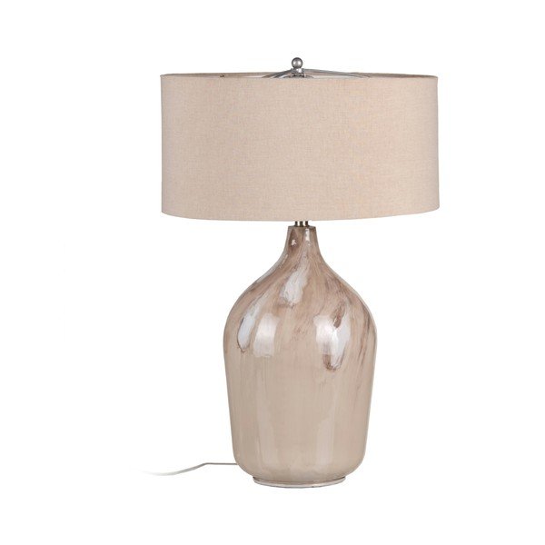 Béžová stolná lampa s textilným tienidlom (výška 66 cm) – Ixia