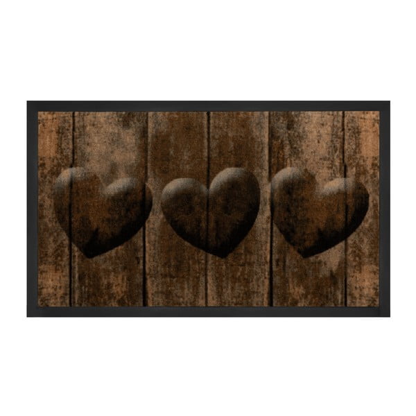 Hnedá rohožka Hanse Home Heart, 45 x 75 cm