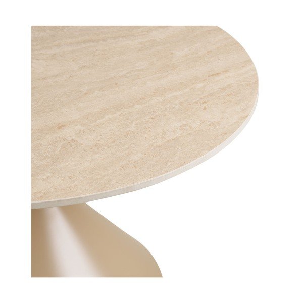Béžový okrúhly konferenčný stolík s keramickou doskou ø 70 cm Annecy – House Nordic-image-4