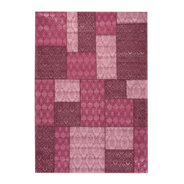Ružový koberec Wallflor Patchwork, 140 x 200 cm
