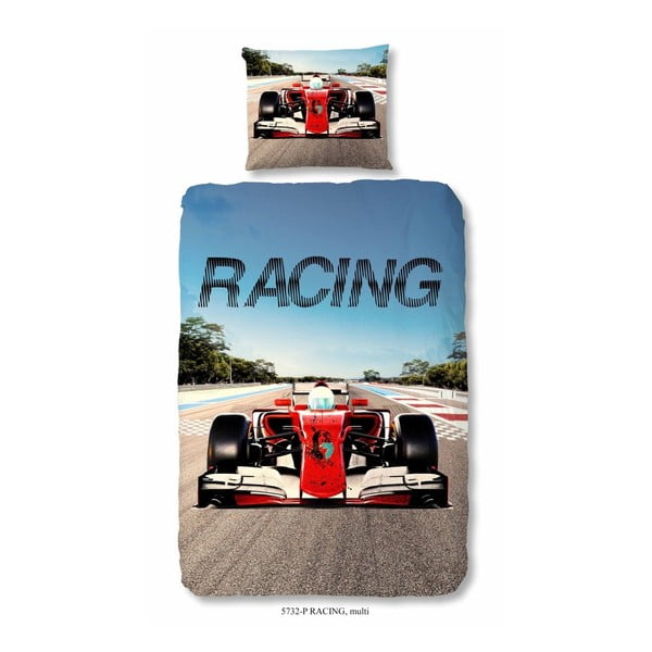 Detské bavlnené obliečky Good Morning Racing, 140 × 200 cm