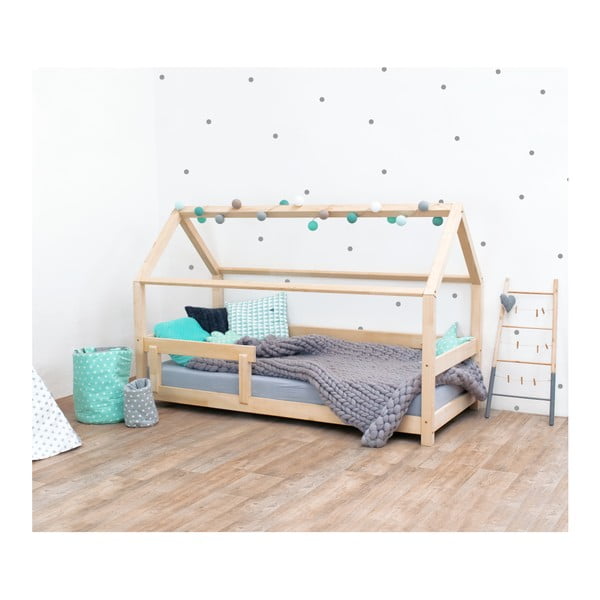 Prírodná detská posteľ s bočnicami zo smrekového dreva Benlemi Tery, 80 × 160 cm