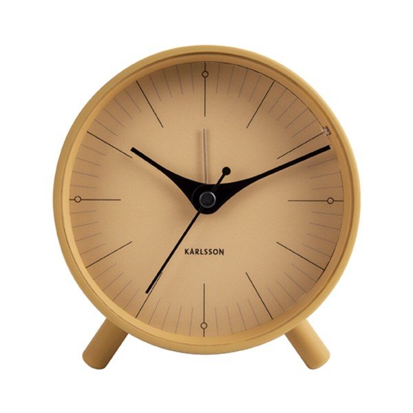 Horčicovožltý kovový budík Karlsson Index, ø 11 cm-image-2