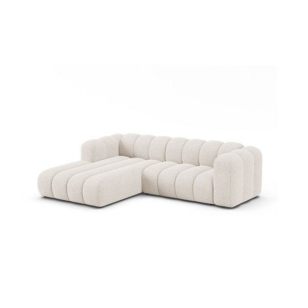 Krémová ženilková rohová pohovka (ľavý roh/s leňoškou) Lupine – Micadoni -image-1