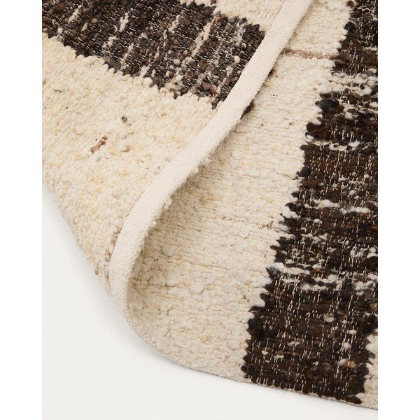 Krémový obojstranný vlnený koberec 160x230 cm Hadin – Kave Home-image-4