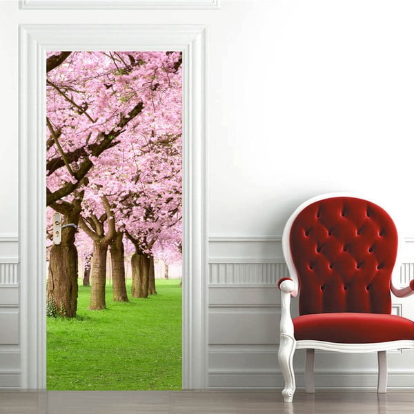 Tapeta na dvere Walplus Pink Blossom Flowers Tree, 88 × 200 cm