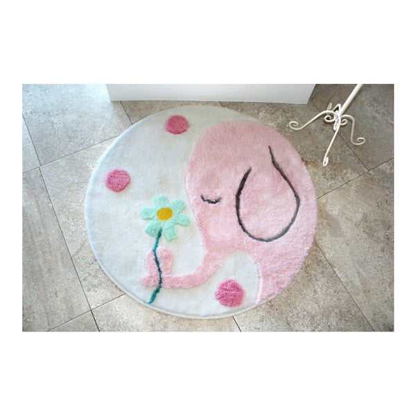 Kúpeľňová predložka zo 100% bavlny Buyuk Fil Pink, Ø 90 cm