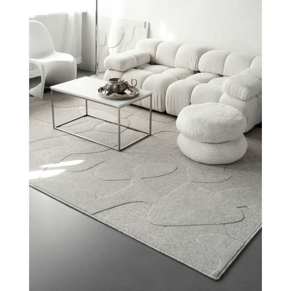 Svetlosivý vlnený koberec 200x300 cm Morphic Botanica – Agnella-image-1