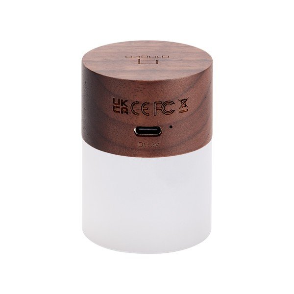 Tmavohnedá LED stolová lampa so stmievačom so skleneným tienidlom (výška  6 cm) Lemelia – Gingko-image-3