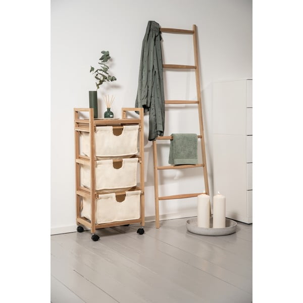 Nízka kúpeľňová skrinka z masívu akácie v béžovo-prírodnej farbe 44x96 cm Acina – Wenko-image-1