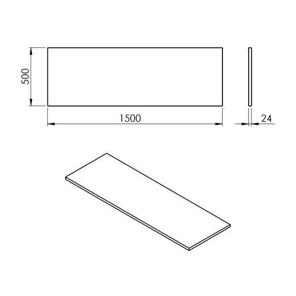 Biela doska pod umývadlo 150x50 cm Plato – Sapho-image-2
