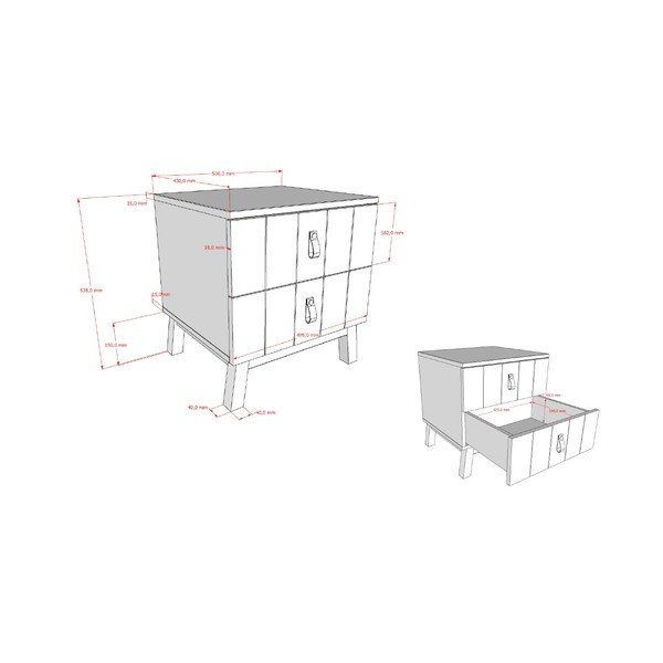 Béžový detský nočný stolík Sezane – Vipack-image-2
