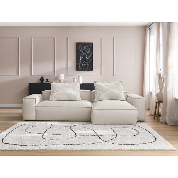 Béžová rohová pohovka z imitácie kože Boheme – Bobochic Paris-image-1